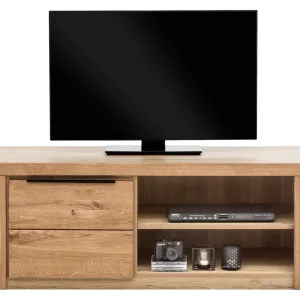 Comoda TV, lemn masiv, stejar, 130/51/54 cm pentru Comode sufragerie