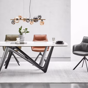 Fotoliu, pivotant, antracit, piele naturala,