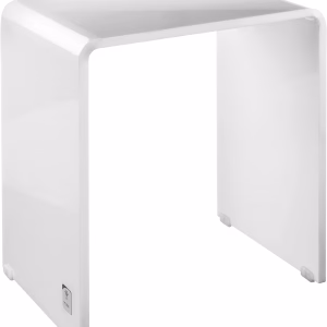 Scaun, alb lucios, otel inoxidabil, 42/47/30 cm             