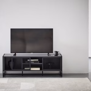 Comoda, negru, MDF, 132/46/41 cm