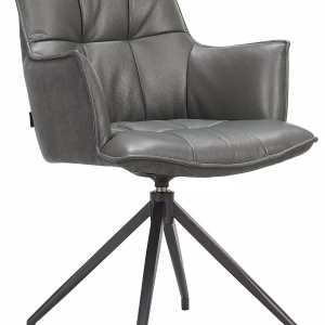 Scaun, negru, piele naturala, 60,5/89,5/63 cm